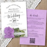 Convite de Casamento QR Code com Caligrafia Elegan