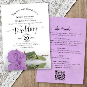 Convite de Casamento QR Code com Caligrafia Elegan