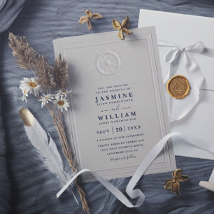 Convite de Casamento QR Code Elegante Relevo Falso