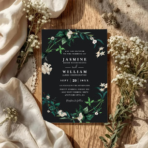 Convite de Casamento QR Code Floral Hortênsia Rúst