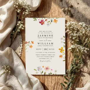 Convite de Casamento QR Code Jardim de Flores Silv