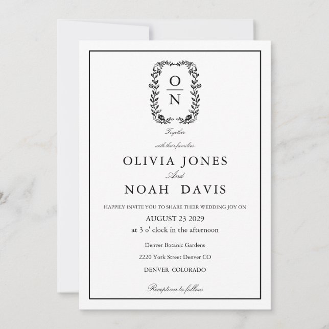 convite de casamento qr minimalista clássico e ele (Frente)