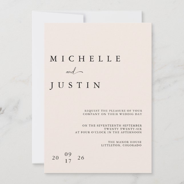 Convite de Casamento QR Minimalista Moderno (Frente)