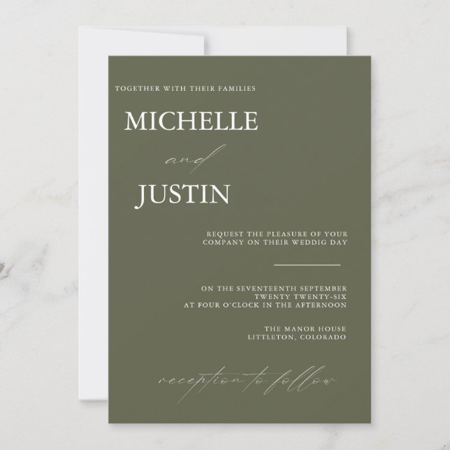 Convite de Casamento QR Minimalista Moderno (Frente)