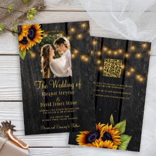 Convite de casamento QR RSVP rústico econômico par