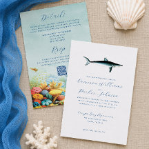 Convite de Casamento QR Tudo-em-um Aquário de Tuba