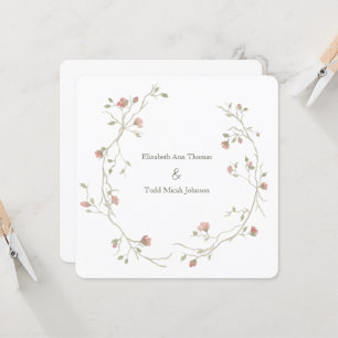 Convite de Casamento Quadrado de Cores Aquáticas S