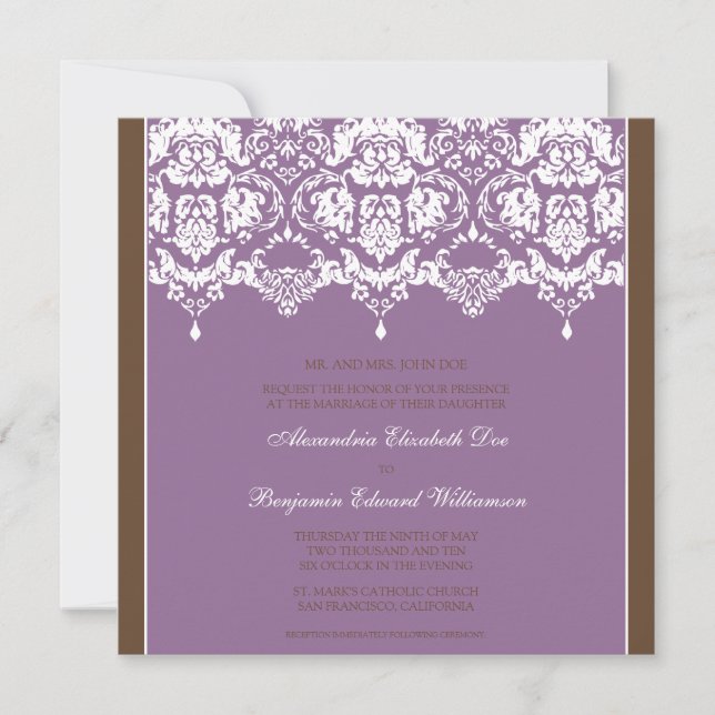 Convite de Casamento Quadrado do Querido Lilac Dam (Frente)