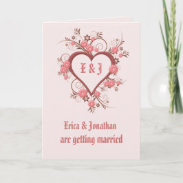 Convite De Casamento, Quadro Coração Elegante