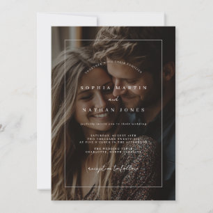 Convite de Casamento Quadro Minimalista Rústico