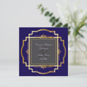 Convite de Casamento Quadro Ouro Sedutor