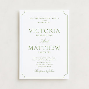 Convite de Casamento Quadro Recortado Verde Cítric