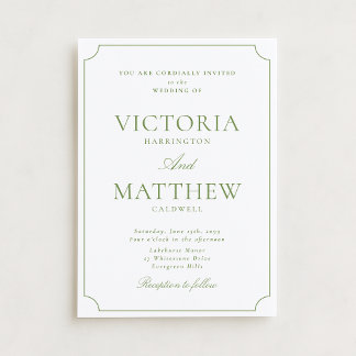 Convite de Casamento Quadro Recortado Verde Cítric