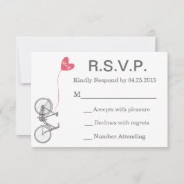 Convite de Casamento R.S.V.P. Bicicleta e Coração