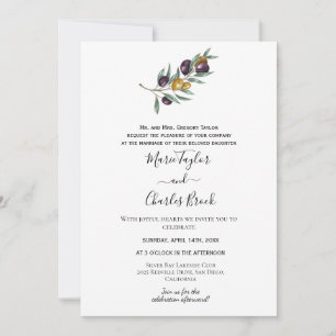 Convite de Casamento Ramo de Oliveira