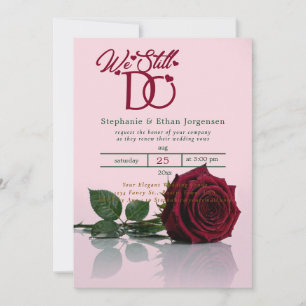 Convite de Casamento Reafirmação de Votos Burgundy
