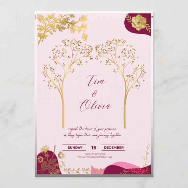 Convite de casamento real elegante (Frente)