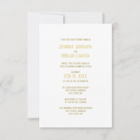 Convite de Casamento/Recepção Simple Gold - 3x5