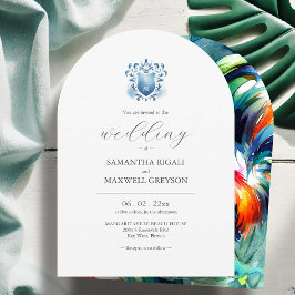 Convite de Casamento Recortado Tropical de Key Wes
