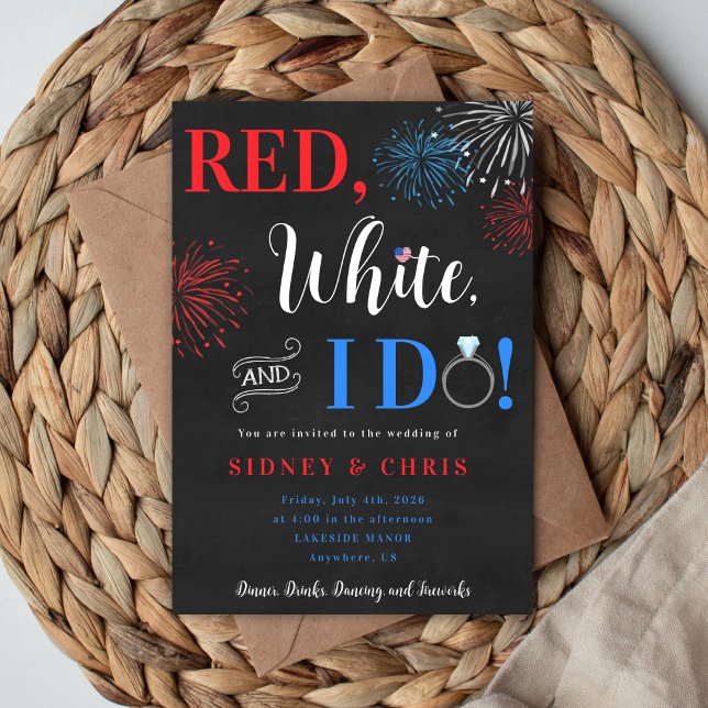 Convite de Casamento Red White & I Do 4 de Julho (Criador carregado)