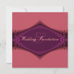 Convite de Casamento Renda Fuchsia Real Regal