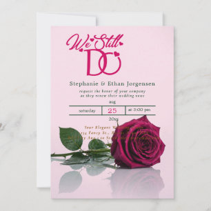 Convite de Casamento Renovação de Votos Magenta Ro