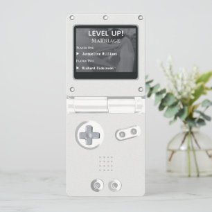 Convite de Casamento Retro Branco para Jogos em Co