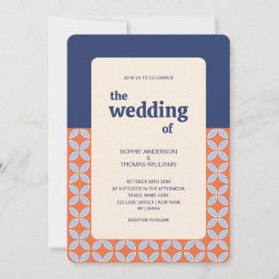 Convite de Casamento Retro Meados do Século