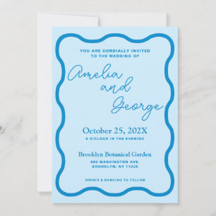 Convite De Casamento Retroativo Por Onda Azul