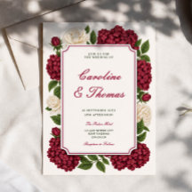 Convite de casamento rico em botânica de Borgonha