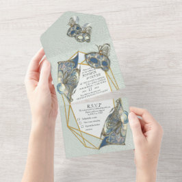 Convite de Casamento Rococó Rico Romântico Tudo em