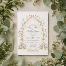 Convite de Casamento Romance de Jardim Vintage