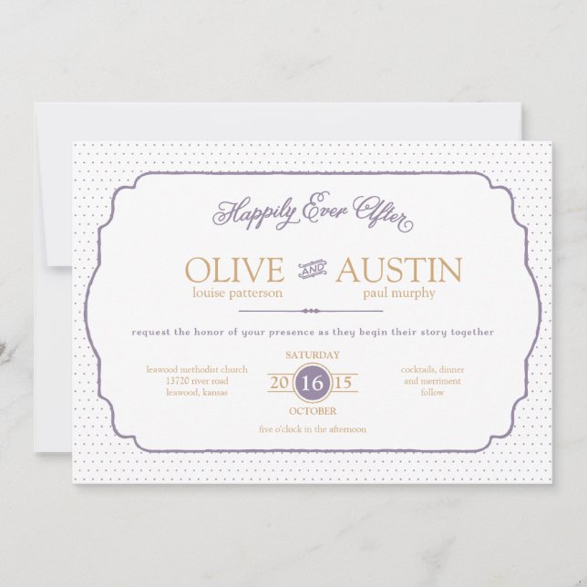 Convite de Casamento Romance de Storybook (Frente)