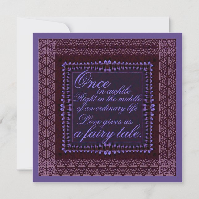 Convite de Casamento Romance Roxo Escuro (Frente)