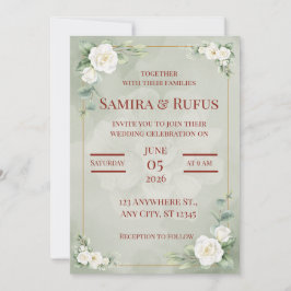 convite de casamento romântico