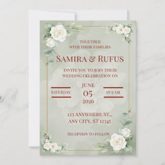 convite de casamento romântico