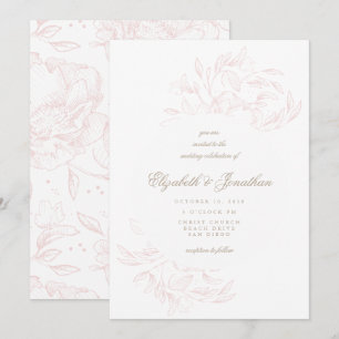 Convite De Casamento Romântico Elegante De Esquem