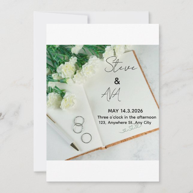 Convite de Casamento Romântico Elegante | Suave &  (Frente)