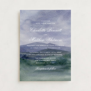 Convite de Casamento Romântico em Aquarela na Mont