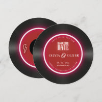 Convite de casamento romântico em vinil para salva