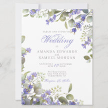Convite de Casamento Romântico Eucalipto & Lavanda
