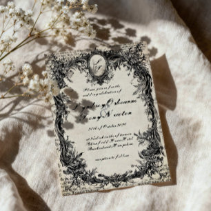 Convite de Casamento Romântico Gótico Sombrio