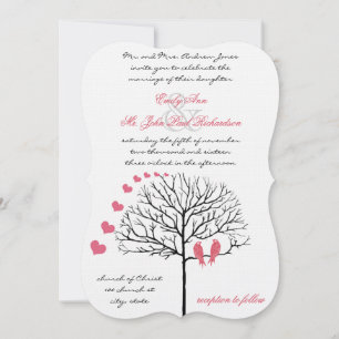 Convite de Casamento Romântico Rosa Honeysuckle Bi