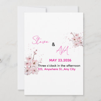 Convite de Casamento Romântico Rosa Suave | Elegan