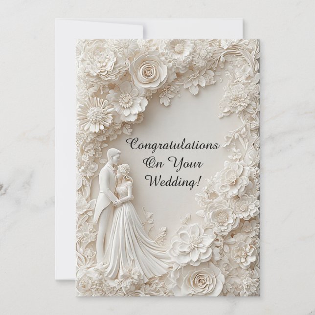 Convite de Casamento Romântico Silhueta Noiva Noiv (Frente)