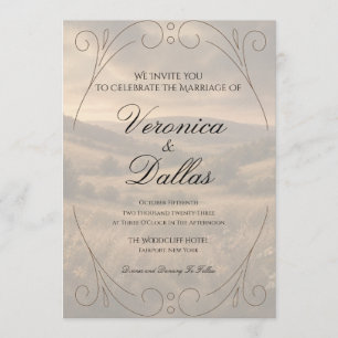 Convite de Casamento Romântico Vintage
