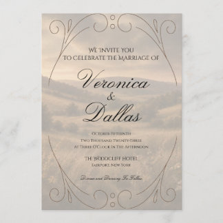 Convite de Casamento Romântico Vintage