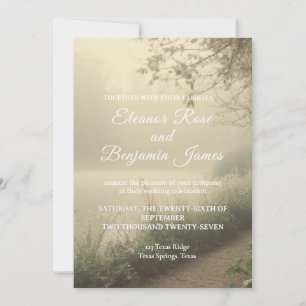 Convite de Casamento Romântico Vintage à Beira do