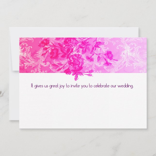 Convite de Casamento Rosa (Frente)