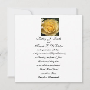 Convite de Casamento Rosa Amarelo Quadrado